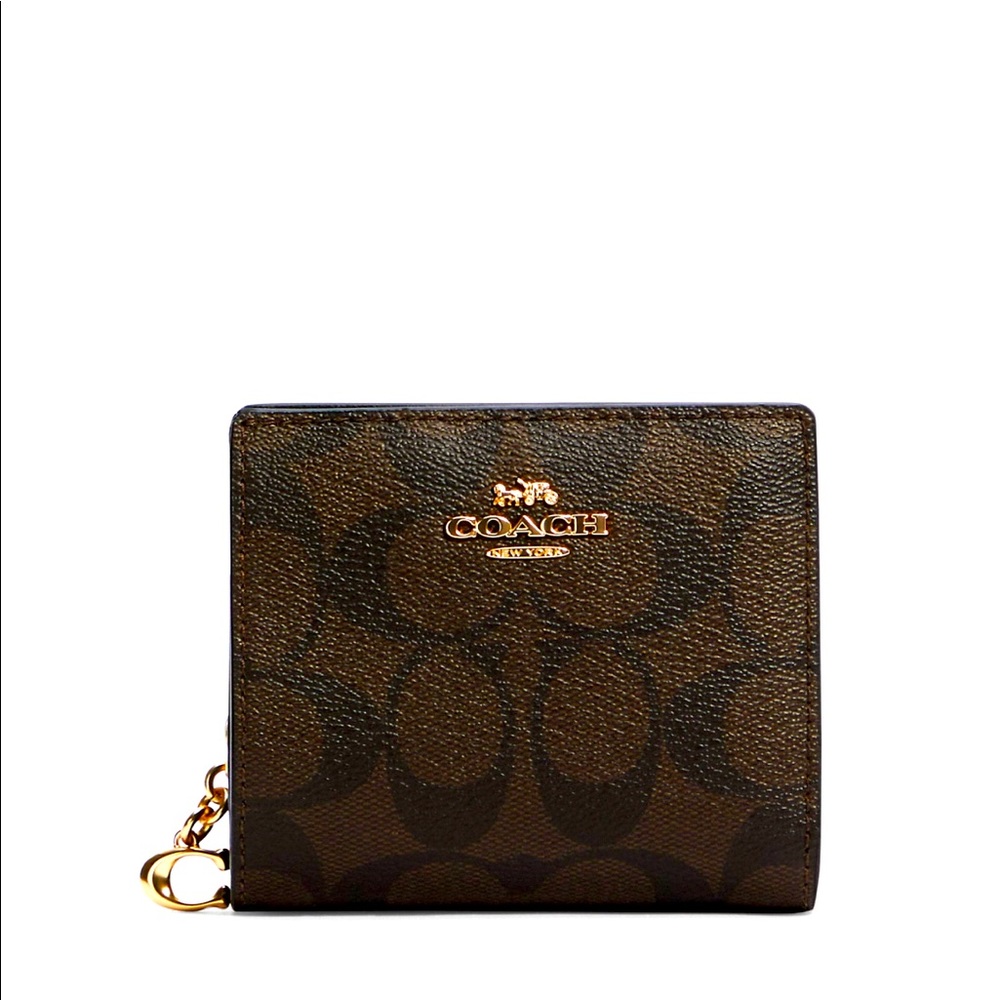 Authentic Coach Snap Wallet in Signature Canvas